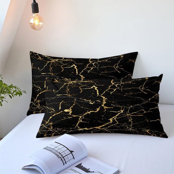 Black Marble Comforter Set Queen SZ - Picture 6 of 7
